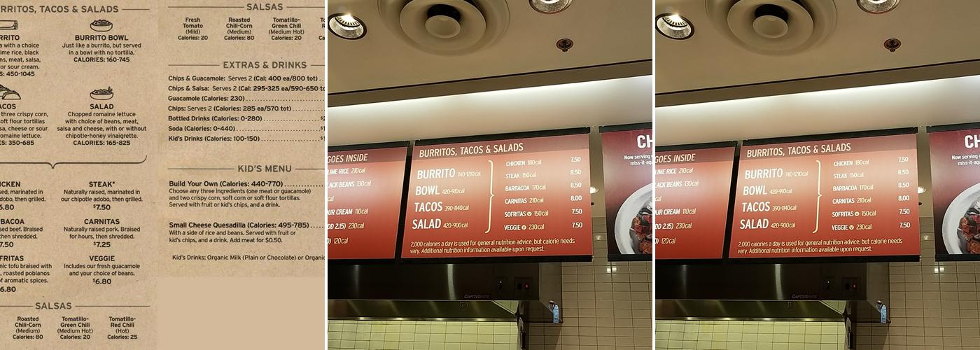 Chipotle Mexican Grill Menu