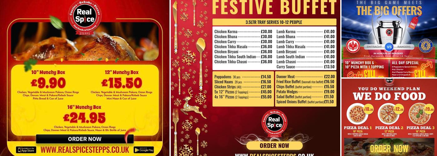 Real Spice Stepps Menu