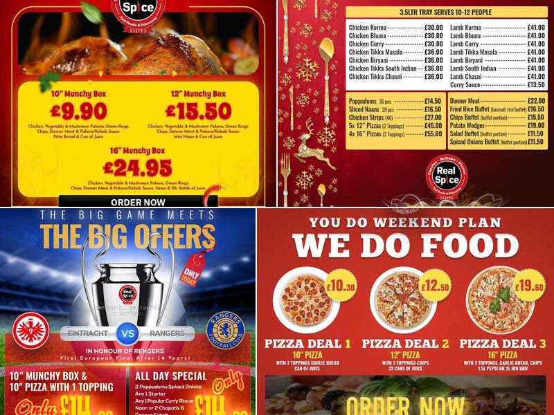 Real Spice Stepps Menu