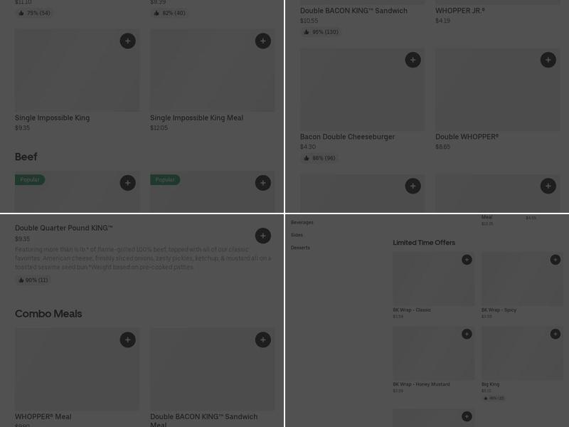 Burger King Menu