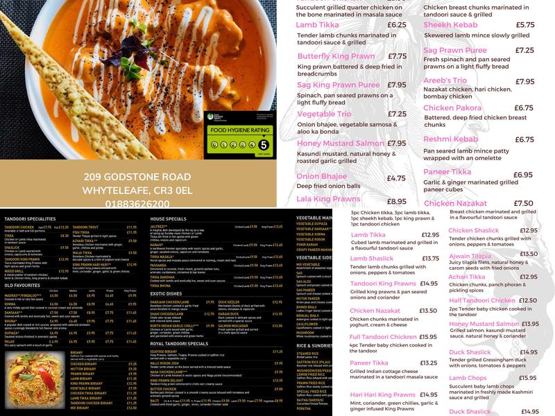 Royal Tandoori Whyteleafe - Fine Indian Dining Menu