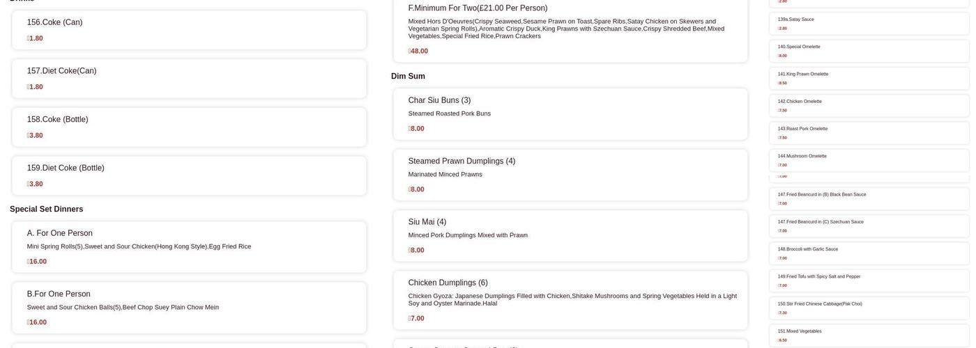 Oriental Kitchen Menu