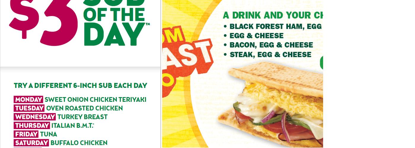 Subway Menu