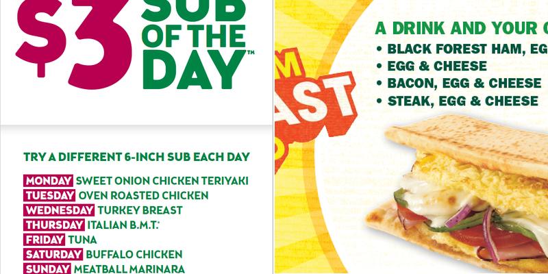 Subway Menu