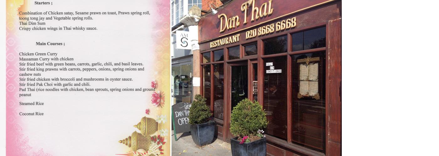Dan Thai Menu