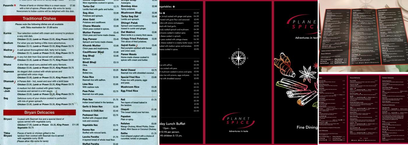 Planet Spice Menu