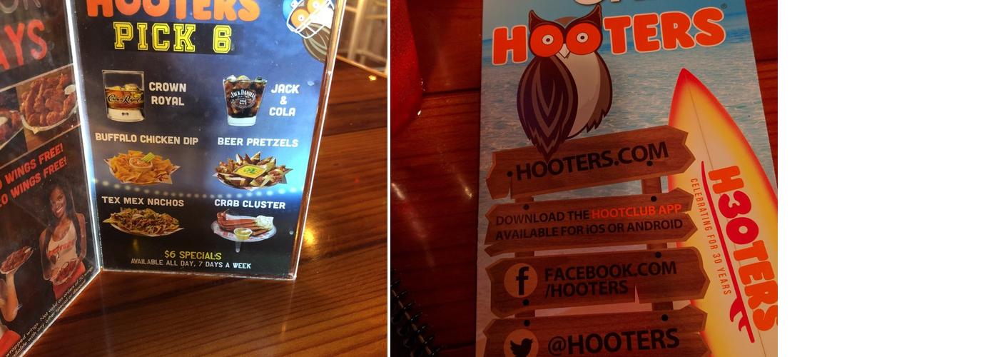 Hooters Menu
