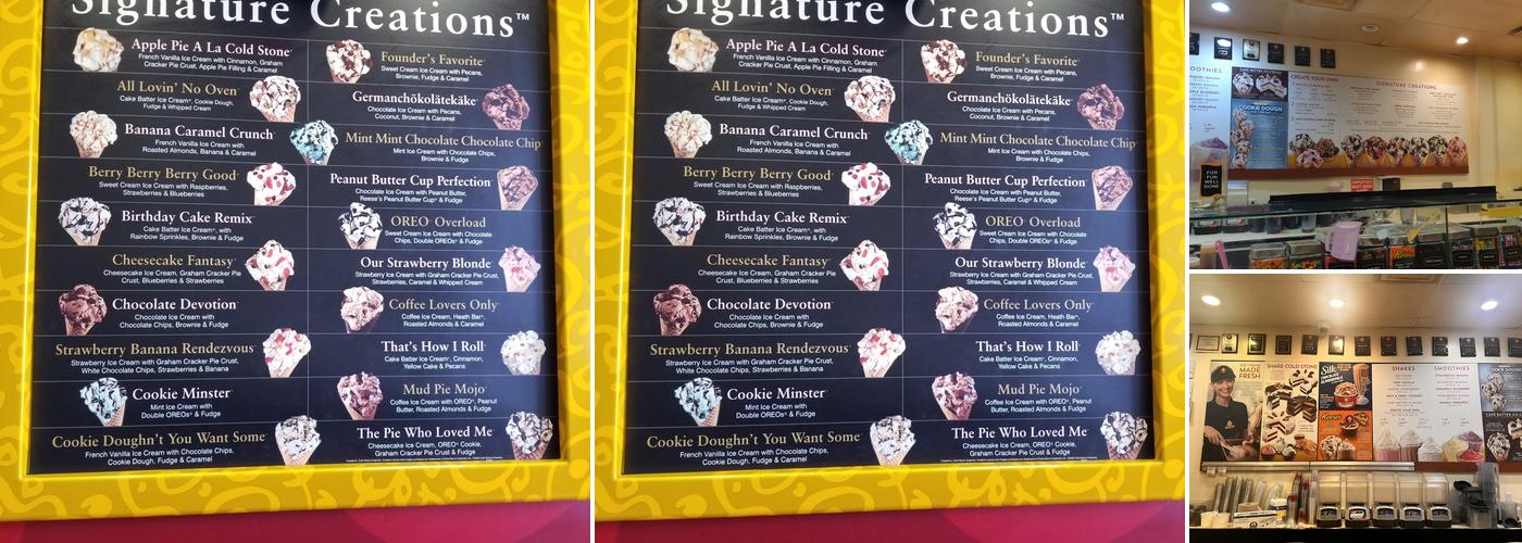 Cold Stone Creamery Menu