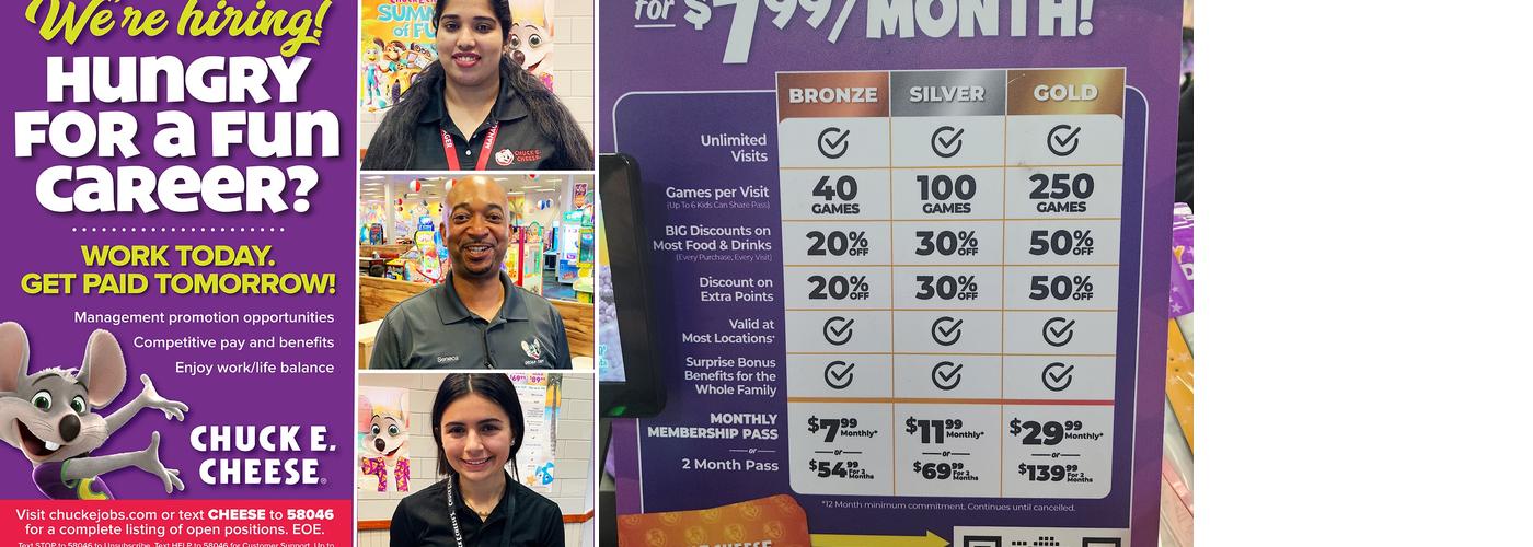 Chuck E. Cheese Menu