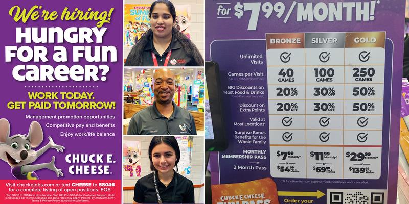 Chuck E. Cheese Menu