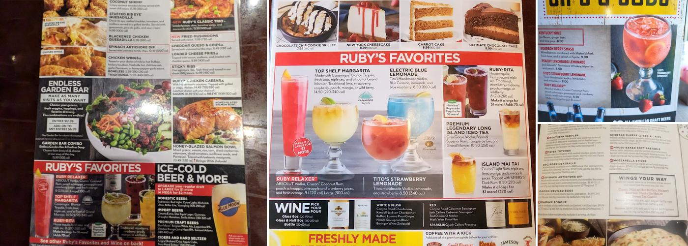 Ruby Tuesday Menu