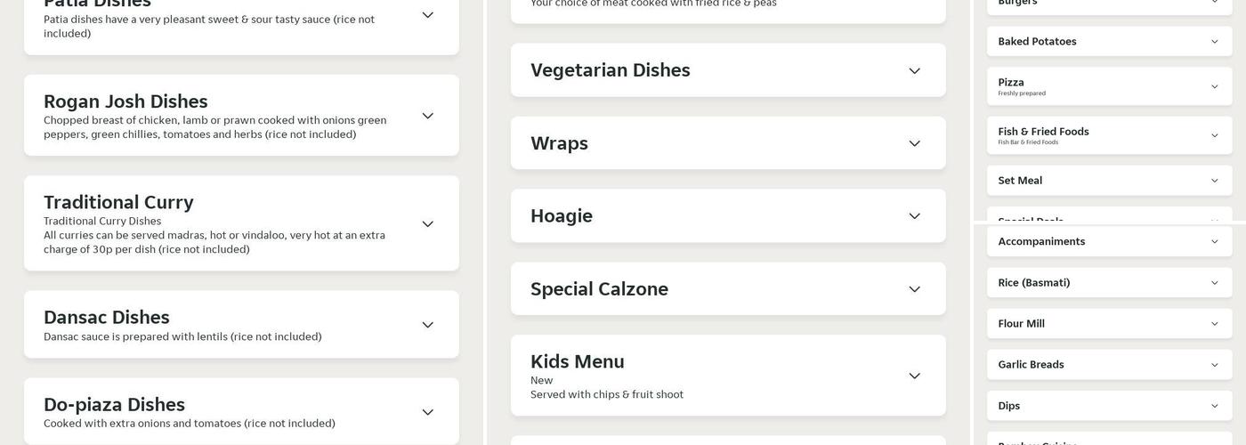 Bombay Cuisine Menu