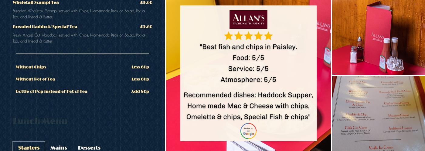Allan's Snack Bar Menu