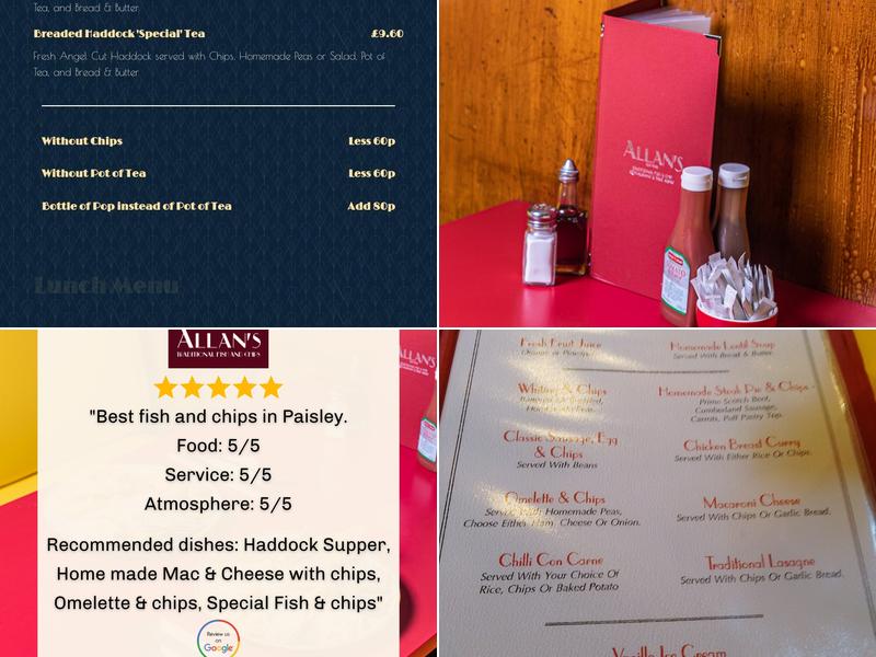 Allan's Snack Bar Menu