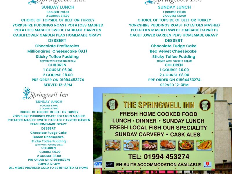 Springwell Inn Menu