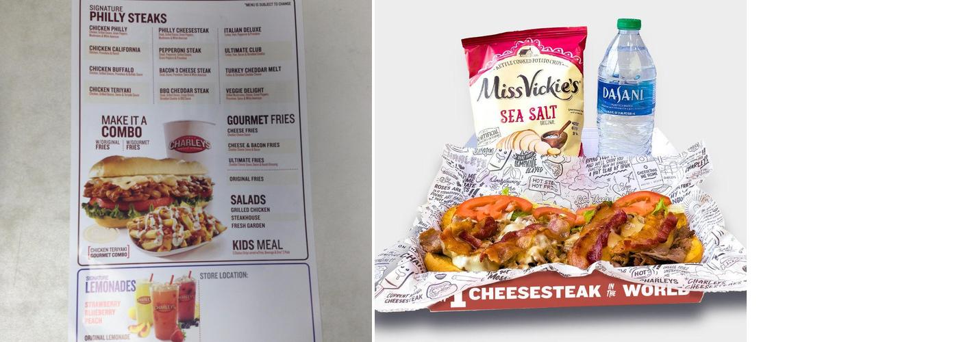 Charleys Cheesesteaks Menu
