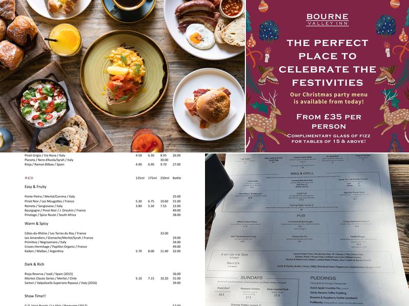 Bourne Valley Inn Menu