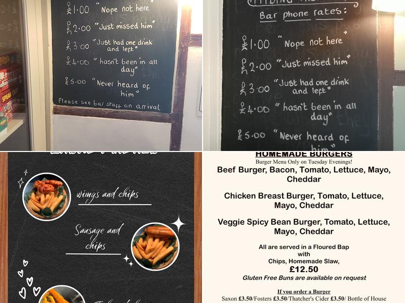 The Swan Inn Menu