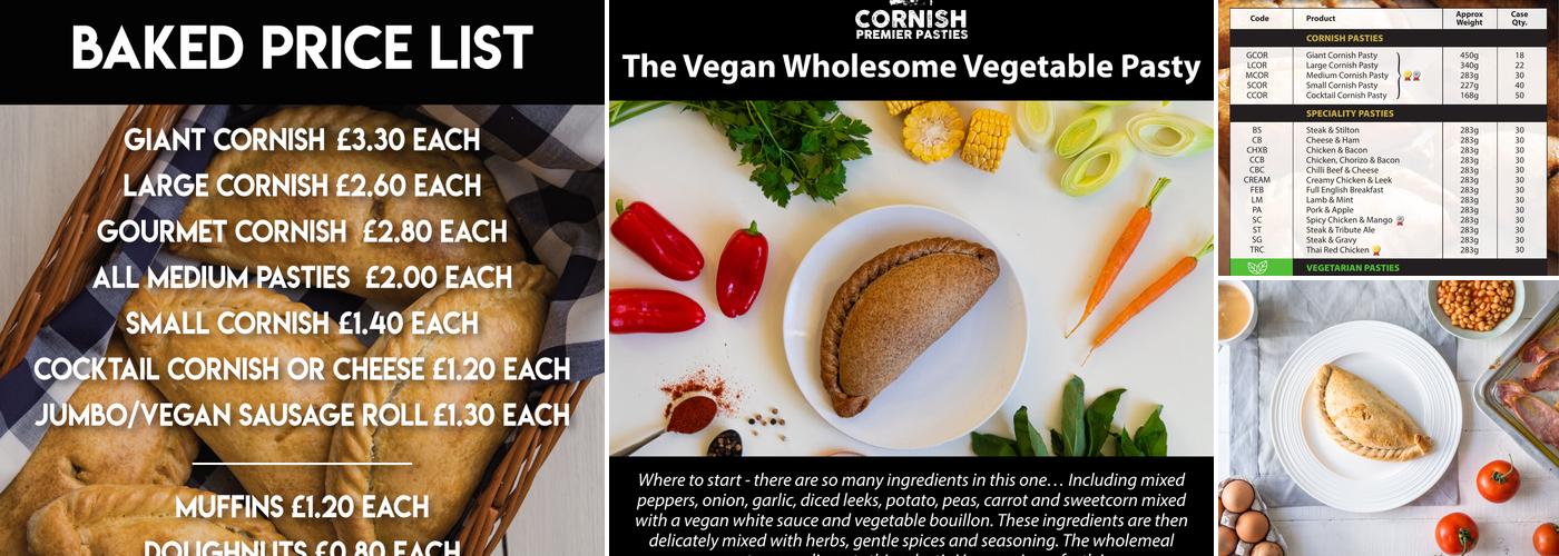 Cornish Premier Pasties Ltd Menu