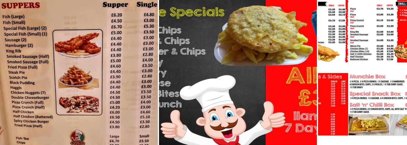 Andys Golden Fry Johnstone Menu