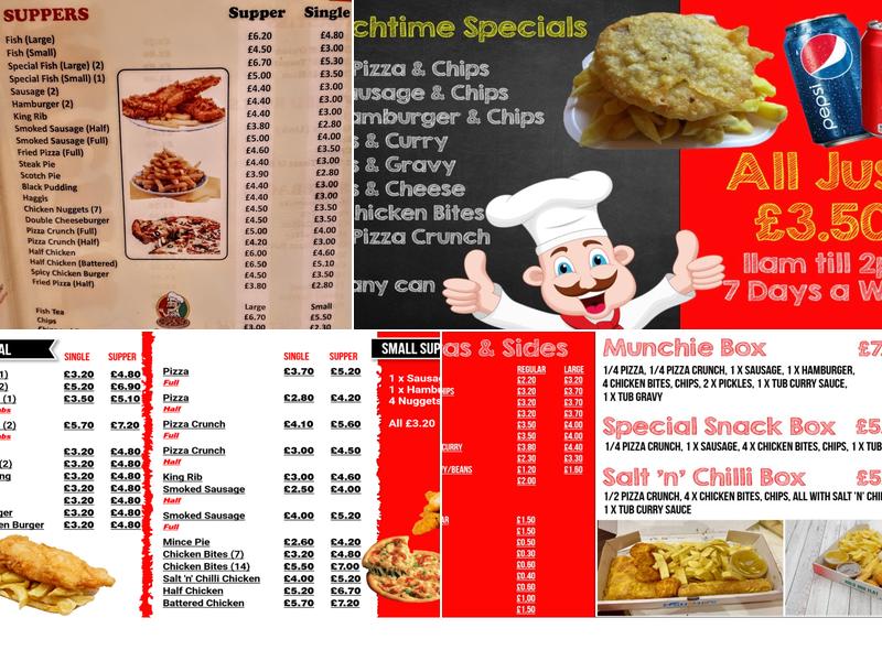 Andys Golden Fry Johnstone Menu