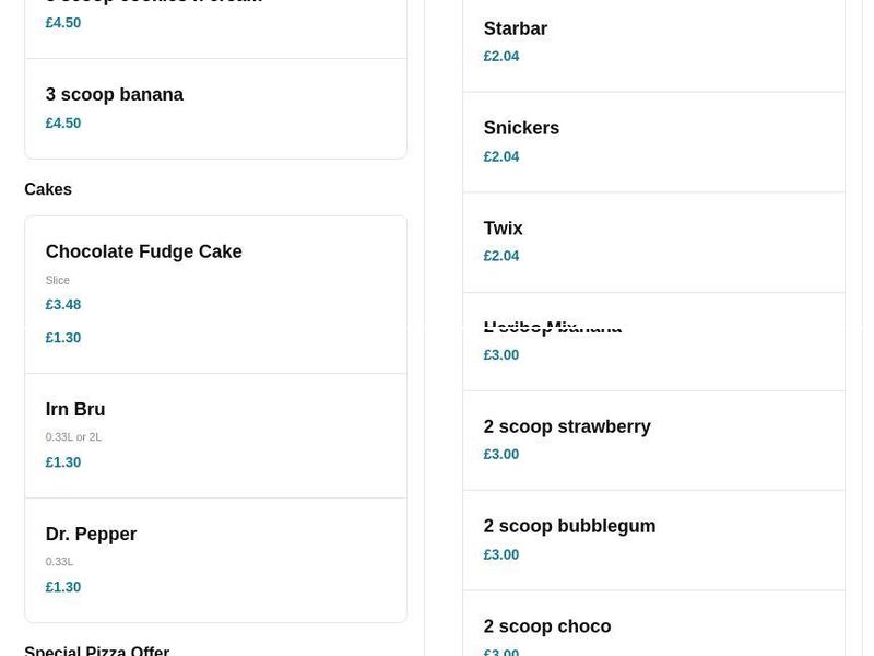 Linwood Tandoori Menu