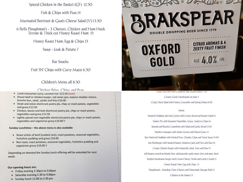 The Six Bells Menu