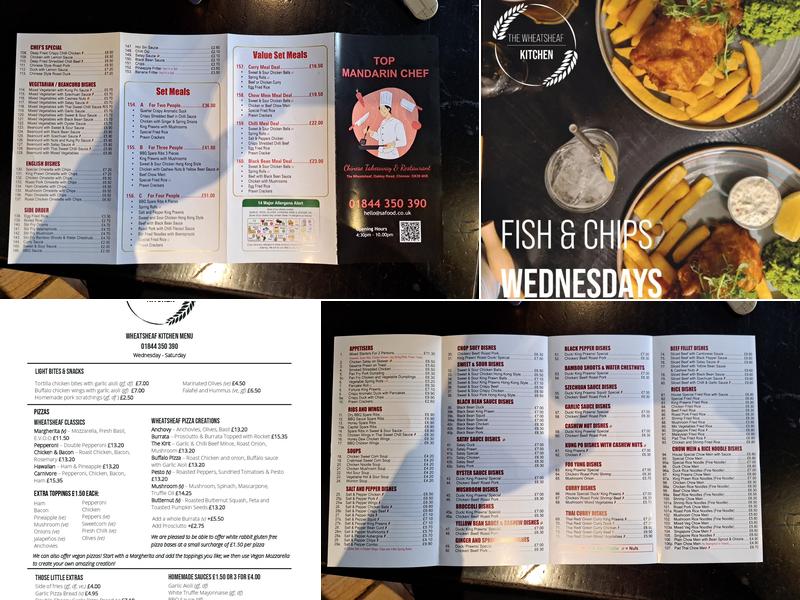 The Wheatsheaf Pub Menu