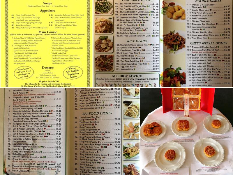Shangki Li Menu