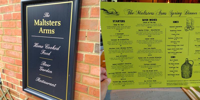 The Maltsters Arms Menu