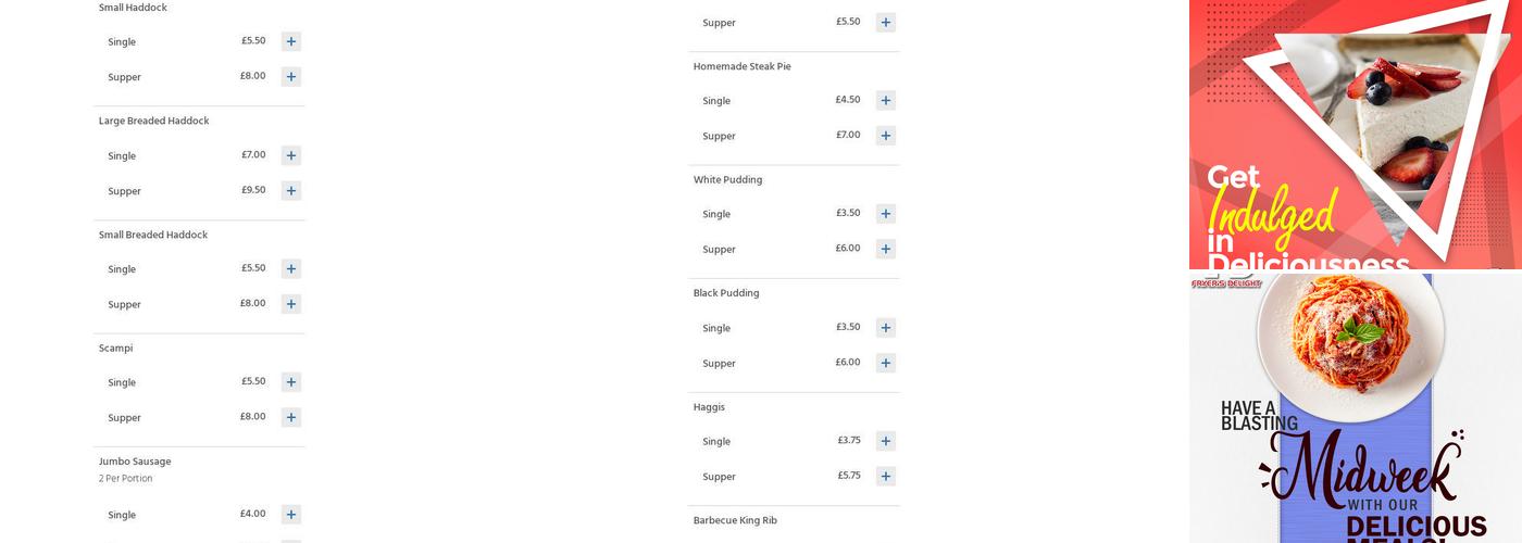 Fryer's Delight Takeaway Menu