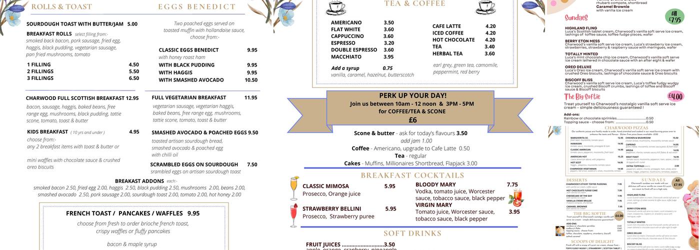 Charwood Menu