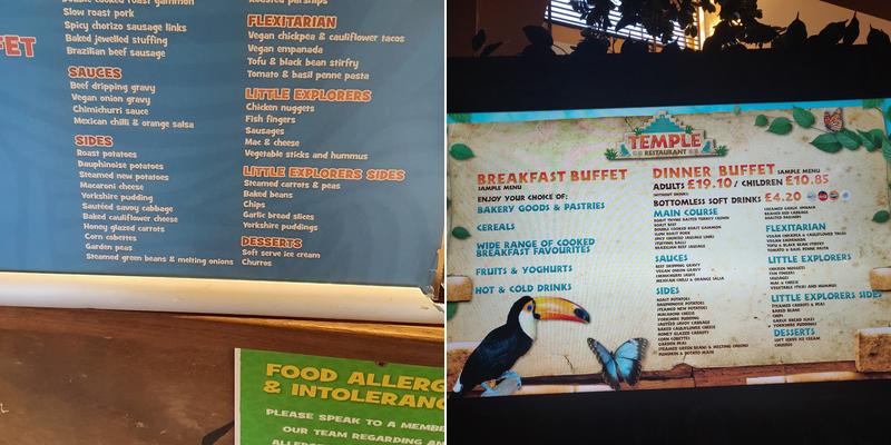 Temple Restaurant & Bar Menu