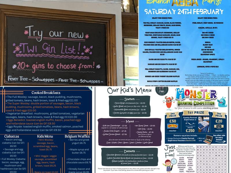 The Woolpack Inn Menu