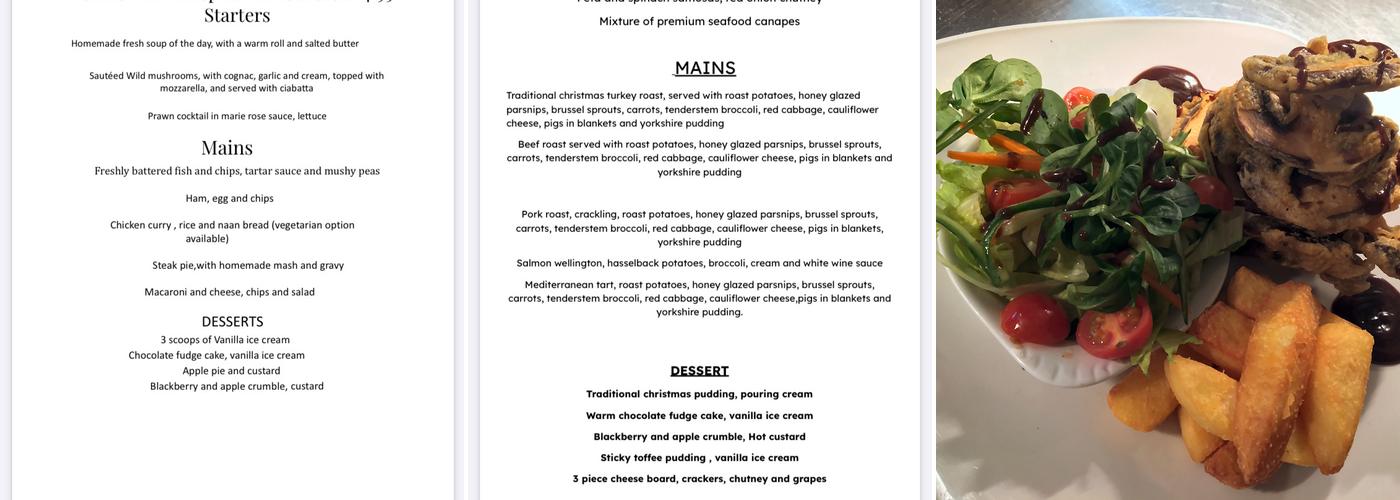 Shuckburgh Arms Menu