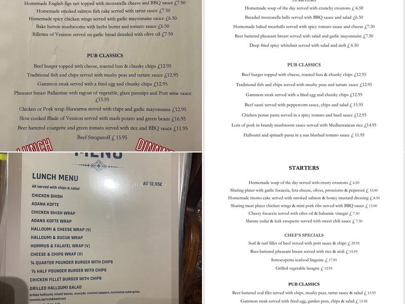 The Bell Inn Menu
