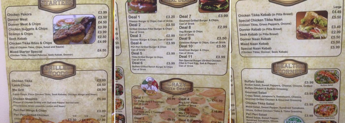 Pizza Den & Grill (Halal) Menu