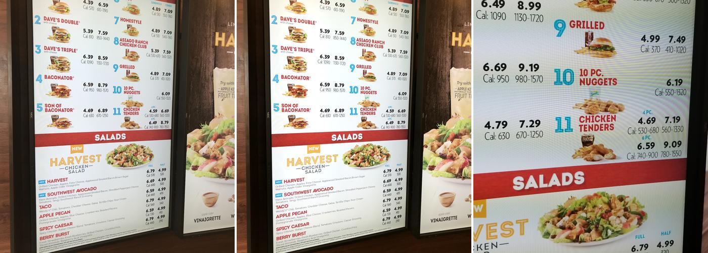 Wendy's Menu