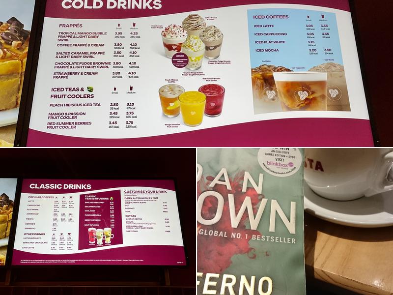 Costa Coffee Menu