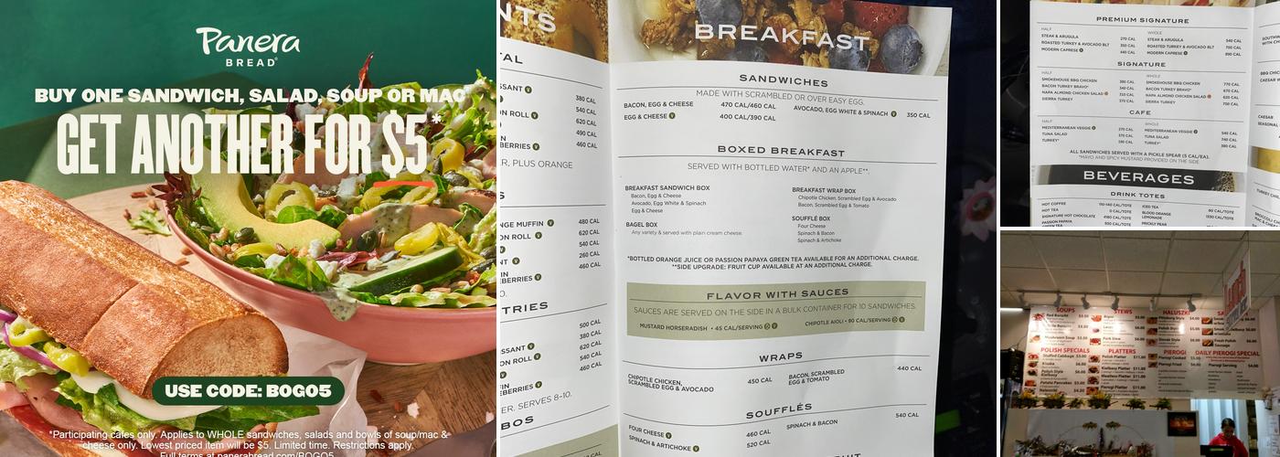 Panera Bread Menu