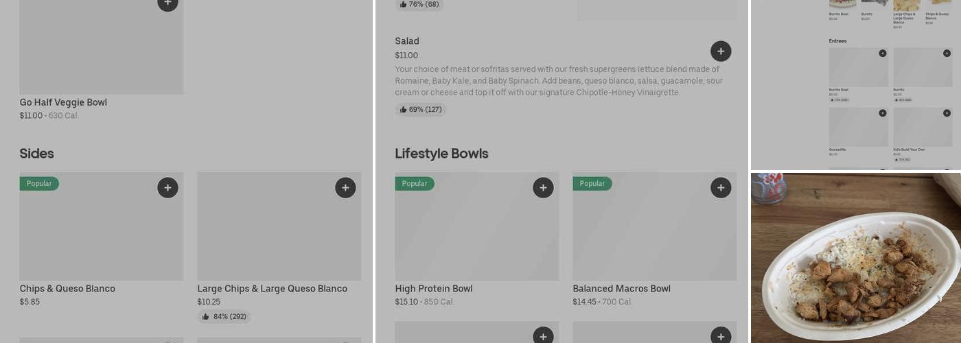 Chipotle Mexican Grill Menu