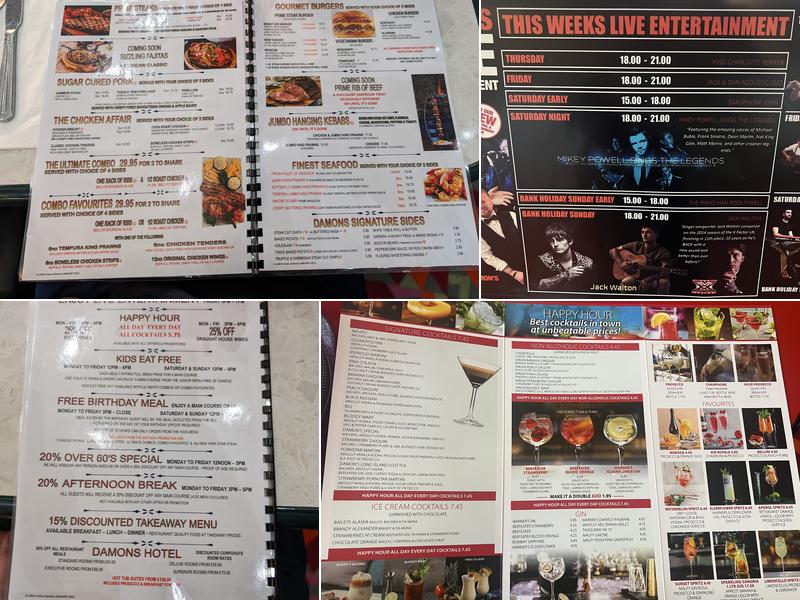 Damon's Restaurant Menu