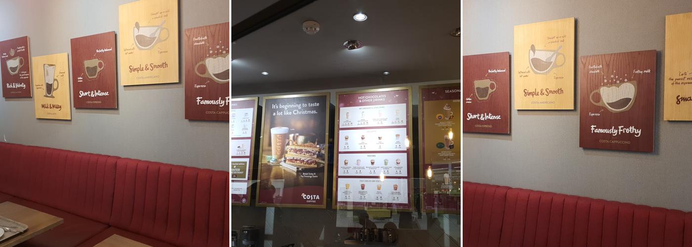 Costa Coffee Menu