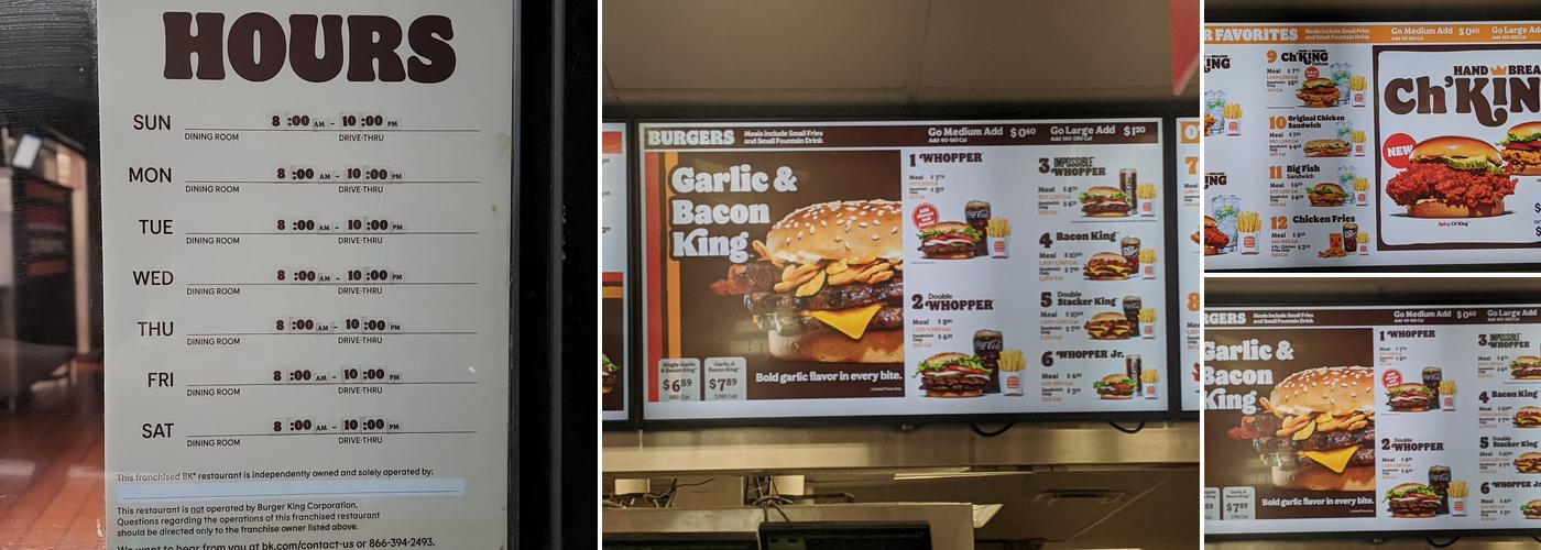 Burger King Menu