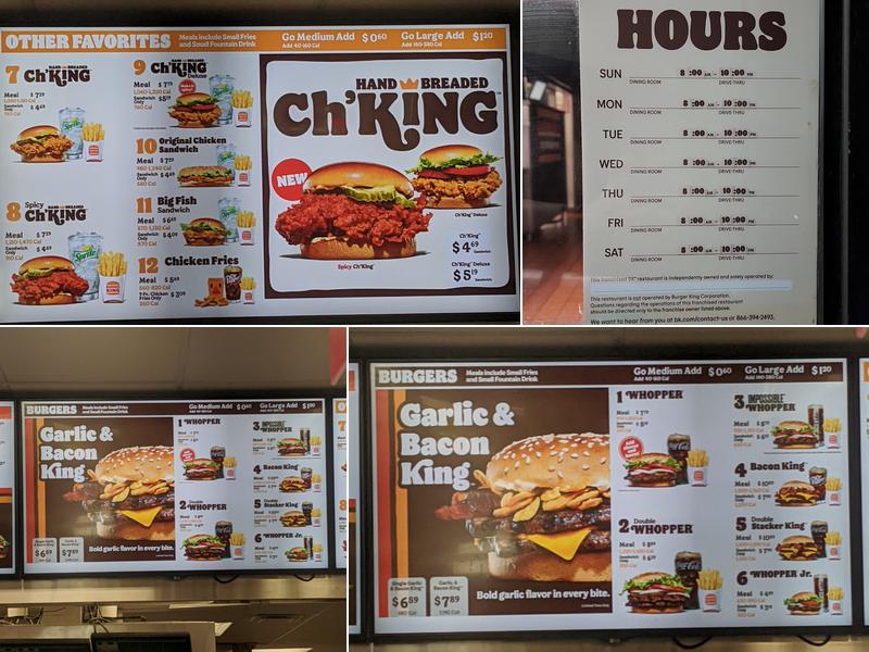 Burger King Menu