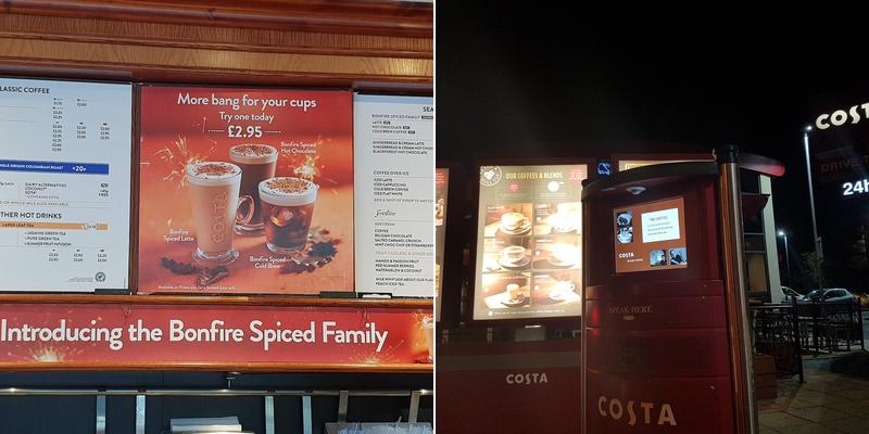 Costa Coffee Menu