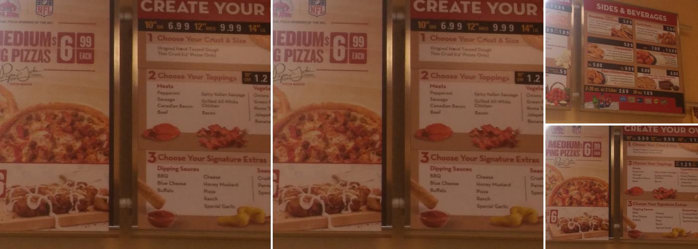Papa Johns Pizza Menu