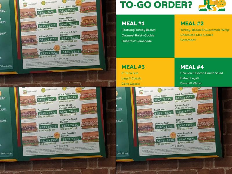 Subway Menu