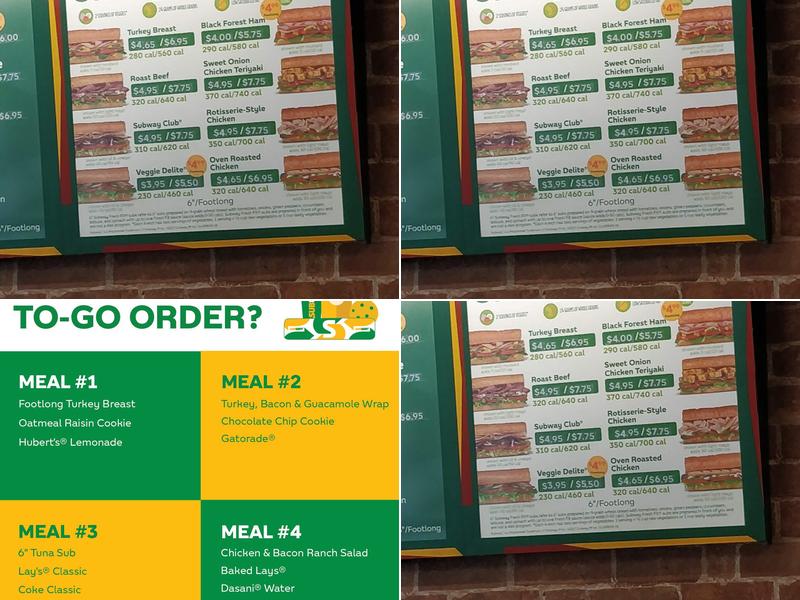 Subway Menu