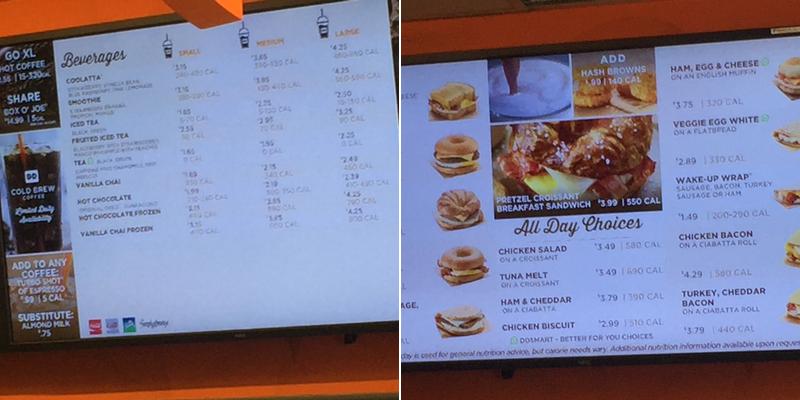 Dunkin' Menu